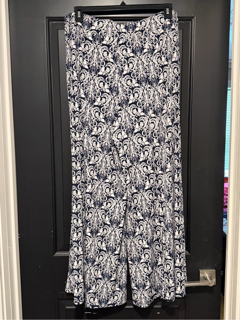 Cato Navy and White Wide Leg Palazzo Pants - Picture 2 of 5